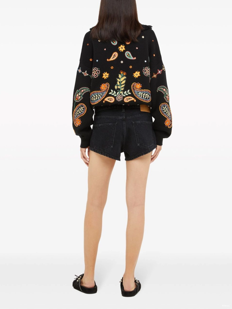 Affordable embroidered Energy shorts Alanui Inner denim Women 0804